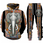 UUS African Dashiki Clothes Elephant 3D Print meeste kapuuts/t&otilde;mblukuga dressipluus/p&uuml;ksid/komplekt Traditsioonilised vintage t&auml;navar&otilde;ivaste dressid L