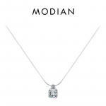 MODIAN pimestav l&auml;bipaistev CZ ripats 925 Sterling Silver Luksuslik ruudukujuline maokett kaelakee naistele pulmapeened ehted h&otilde;be