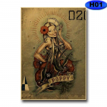 Vintage Pin Up Girl plakat J&otilde;upaberist plakatid ja tr&uuml;kised Kodukaunistus Maalimine Baar Kohvik Hotelli elutoa kaunistus seinakleebis 30x21cm