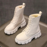 Disain Tursked platvormiga poolsaapad naistele S&uuml;gistalvine Soojad PU-nahast Botas Mujer Paksu talla n&ouml;&ouml;riga kingad, naine 40