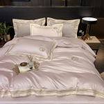 Kerge luksusstiilis 140S pika klambriga puuvillast tikitud neljaosaline komplekt, puhtast puuvillast tikandid, nahas&otilde;bralik neljaosaline komplekt, high-end 1.8m bed sheet 4pcs