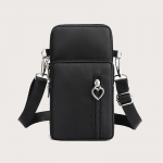 Yogodlns Kvaliteetsed v&auml;ikesed Crossbody kotid naistele Multifunktsionaalsed veekindlad nailonist &otilde;lakott Mobiiltelefonid Spordis&otilde;numite kotid 10x3x18cm must