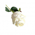 Kunstlik roos p&otilde;letatud servaga simuleeritud roos Realistlik kunstlill kodu pulmaaia kaunistamiseks valge