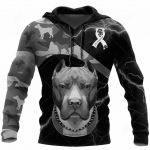 Pet Dog Pitbull Hoodies Meeste Pusa S&uuml;gis- ja talvine Meeste Pusa 3D Printimine Lahtine t&auml;navariietus Hip Hop Fallow dressipluus L