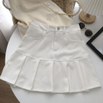 Y2K Vintage k&otilde;rge v&ouml;&ouml;kohaga plisseeritud seelik naiste kolledži stiilis vormir&otilde;ivad kaitsep&uuml;ksid miniseelikud naistele korea t&auml;nava &otilde;huke A-joonega seelik S valge