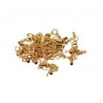 12 komplekti karabiinhaak ja 3mm krimp-toru otsikud pikendusketiga kuldne