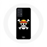 &Uuml;mbris Samsung Galaxy A32 5G One Piece Manga Skull musta taustaga
