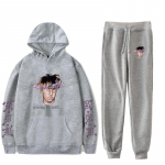 R&auml;ppar Juice Wrld Print S&uuml;gis/talv meeste/naiste puuvillane dressi&uuml;likond vabaaja kapuuts + p&uuml;ksid 2tk Komplektid T&auml;navar&otilde;ivad Unisex r&otilde;ivad 2XL