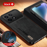 Retro mattnahast magnetiline telefonikaas Poco X6 Pro 5G &uuml;mbrisele TPU pehme raami kaitsega Fundas PocoX6 Poko Little X 6 Pro 6X For Poco X6 5G must