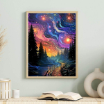 Teemantmaalimine, ristpistes tikitud, mosaiikkunst, t&auml;isringi/ruudukujuline teemant, kodukaunistamine Round 20x30cm