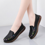 Naiste pehmed jalap&uuml;ksid vabaaja elegantsed suvised hingavad lamedad nahast mustad mokasiinkingad 35 must