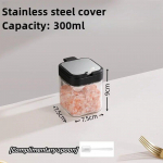 1/3 tk 300 ml klaaspudel k&ouml;&ouml;gi maitseainepurkide jaoks koos kandiku, soola- ja pipra loksutitega majapidamistarvete maitsestamiseks 1pcs valge