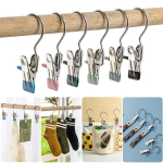 1tk roostevabast terasest riiden&otilde;el Mitmeotstarbelised riidekuivatusklambrid konksuga Tugev tuulekindel riidepulgad Sokid k&auml;ter&auml;tikuivati 1 Pcs must