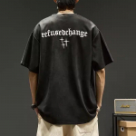 Suvised uued meeste suured l&uuml;hikeste varrukatega retro body s&auml;rgid tide oversize lahtiste kirjadega tikitud topid M