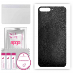 apgo Protective Skin Sticker for the back compatible with Huawei Y6 (2018), Wrap Film, Foil, Vinyl - Pattern Black Leather