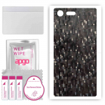 apgo Protective Skin Sticker for the back compatible with Sony Xperia X Compact, Wrap Film, Foil, Vinyl - Pattern Carbon Black Pixel