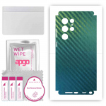 apgo Protective Skin Sticker for the back+sides compatible with Samsung Galaxy S22 Ultra, Full Wrap Film, Foil, Vinyl - Pattern Carbon Chameleon CAKA1