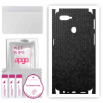 apgo Protective Skin Sticker for the back+sides compatible with Oppo A7, Full Wrap Film, Foil, Vinyl - Pattern Black Honeycomb