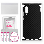 apgo Protective Skin Sticker for the back+sides compatible with Xiaomi Mi A3, Full Wrap Film, Foil, Vinyl - Pattern Carbon Black