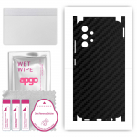 apgo Protective Skin Sticker for the back+sides compatible with Samsung Galaxy A32 4G, Full Wrap Film, Foil, Vinyl - Pattern Carbon Black