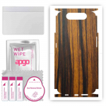 apgo Protective Skin Sticker for the back+sides compatible with Samsung Galaxy A80, Full Wrap Film, Foil, Vinyl - Pattern Tigerwood