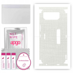 apgo Protective Skin Sticker for the back+sides compatible with Asus ROG Phone 6 Pro, Full Wrap Film, Foil, Vinyl - Pattern White Fabric