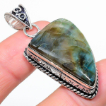 Natural Labradorite Gemstone Handmade 925 Sterling Silver Pendant 1.97 j5v59
