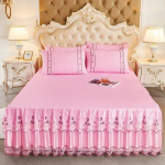 Voodikate Voodil Pulmad voodilina voodikate Tekk Kangas Printsessi stiilis pits King Queen Seelik 1PC 150cmx200cm