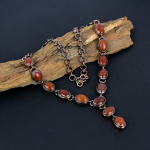 Karneool v&auml;&auml;riskivi k&auml;sitsi valmistatud vaskelektrovormitud ehted imeline kaelakee talle 18 Inches With Adjustable oranž