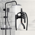 Vannitoa du&scaron;isegisti komplekt Matte must seinakinnitus vihmasadu du&scaron;isegisti kraan vann du&scaron;isegisti kraan 3-suunaline du&scaron;isegisti must