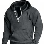 Uus kapuuts Paks vabaaja mantel Meeste tr&uuml;kitud lahtine kapuuts M tumehall v&auml;rv