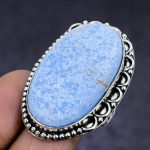 Angelite Stone Gemstone 925 Sterling Silver gift Jewelry Ring Size 9 c1K99
