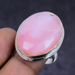 Pink Opal Gemstone handmade 925 Sterling Silver gift Jewelry Ring Size 8.5 M9M37
