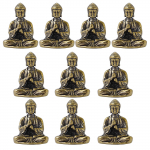Komplektis 10 tk Mini istuv Buddha kuju Keeruline messingist Hiina budism Sakyamuni skulptuur palvetamiseks ja mediteerimiseks
