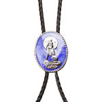 Meeste emailiga Wolf Cowboy Bolo lips l&auml;&auml;ne punutud kunstnahast k&ouml;is kaelaside ehted s&auml;rk kett Ameerika kaelakee