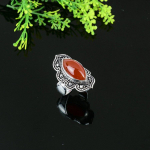 Natural Red Carnelian Gemstone Handmade 925 Sterling Silver Ring Size 9 t6j71