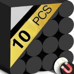 &Uuml;mmargune magnetleht isekleepuv mustad magnetid ketas kummist painduvad magnetkleebised DIY kodu k&uuml;lmkapi seinakaunistus 10PCS