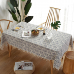 Vintage lihtsad puuvillasest linasest ristk&uuml;likukujulised tikitud laudlina tuttide lauamattide kaunistused 60*60cm