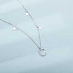 925 Sterling h&otilde;bedane tutiga Star Moon Charm kaelakee naistele Creative keti ripats Elegantne peomehe Dz508