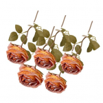 5 tk simulatsiooniroos Realistic Faux Burnt Edge Rose Erksav&auml;rvilised kunstlilled kodukaunistuseks t&auml;iskasvanutele m&otilde;eldud seksir&otilde;ivad punane