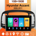 Android Carplay Autoraadio Hyundai Accent 2006-2011 jaoks Multimeediapleier Peaseade Stereo GPS-navigatsioon BT WIFI 2+32GB 1+16GB must