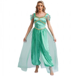 Naiste araabia printsessi litrid Trim Belly Dance Halloween Jumpsuit Bodysuit peokost&uuml;&uuml;m 4XL t&uuml;rkiissinine
