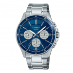 Casio Standardne analoog ioniseeritud roostevaba teras sinise sihverplaadiga kvartsist meeste k&auml;ekell MTP-1374D-2A3V sinine