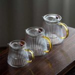 Vertikaalsete triipudega kristallklaasist teekann eemaldatava filtriga Puer veekeetja lillede teekomplekt, kohvi-teen&otilde;ud 500Ml Teapot(1pcs)