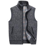 WarmJackets Kardigan Vest Turtleneck Paksendatud Plus Fliisist Sviiter Kootud T&otilde;mblukuga Sviiter Vest XXXL tumehall v&auml;rv