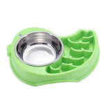 Lemmiklooma aeglane s&ouml;&ouml;tmiskauss Multifilmi disainiga roostevabast terasest plastikust kaheotstarbeline lekkekindel lemmikloomatoidu veekauss roosa