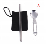 1 komplekt Kaasaskantav Reisi Pikniku Kokkupandav S&ouml;&ouml;giriistade Komplekt Lusikas Kahvel Nuga S&ouml;&ouml;gipulgad