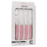Steakinoad - ARCOS - Komplekt 4 tk - NITRUM&reg; roostevabast terasest tera - 110/230 mm - Roosa