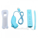 Remote Controller + Nunchuck Nunchuk T&eacute;l&eacute;commande Set pour Nintendo Wii Bleu