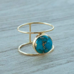 Labor Sinine Vask T&uuml;rkiis Kivist S&otilde;rmus, Kollase Kullaga S&otilde;rmus, K&auml;sit&ouml;&ouml; Ehted, Disaineri S&otilde;rmus, Naiste S&otilde;rmus, 925 Sterling H&otilde;be 6